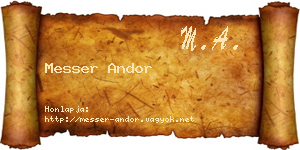 Messer Andor névjegykártya